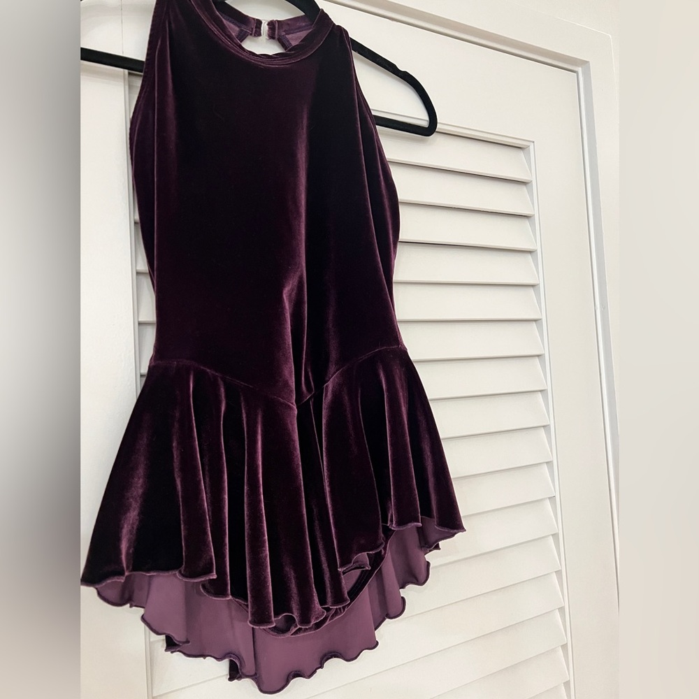 Dark purple colored figure skating dress / dance wear